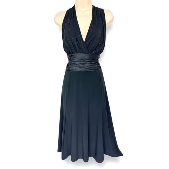 Evan Picone Black Sleeveless Dress - Picture 1 of 3